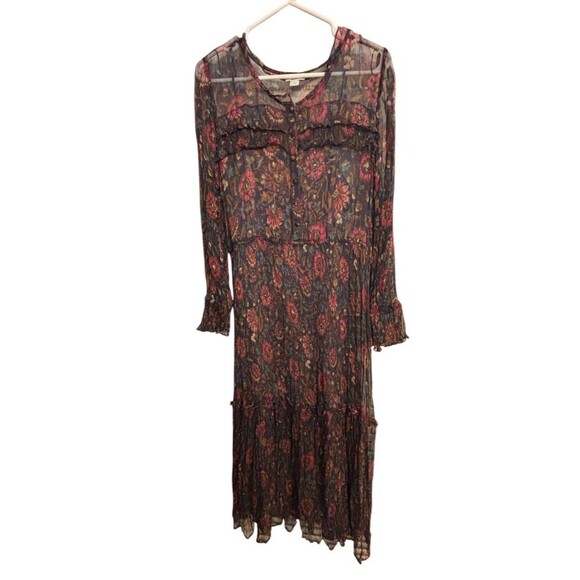 Sundance Catalog Litzy Bloom Long Sleeve Dress  L - Picture 4 of 10